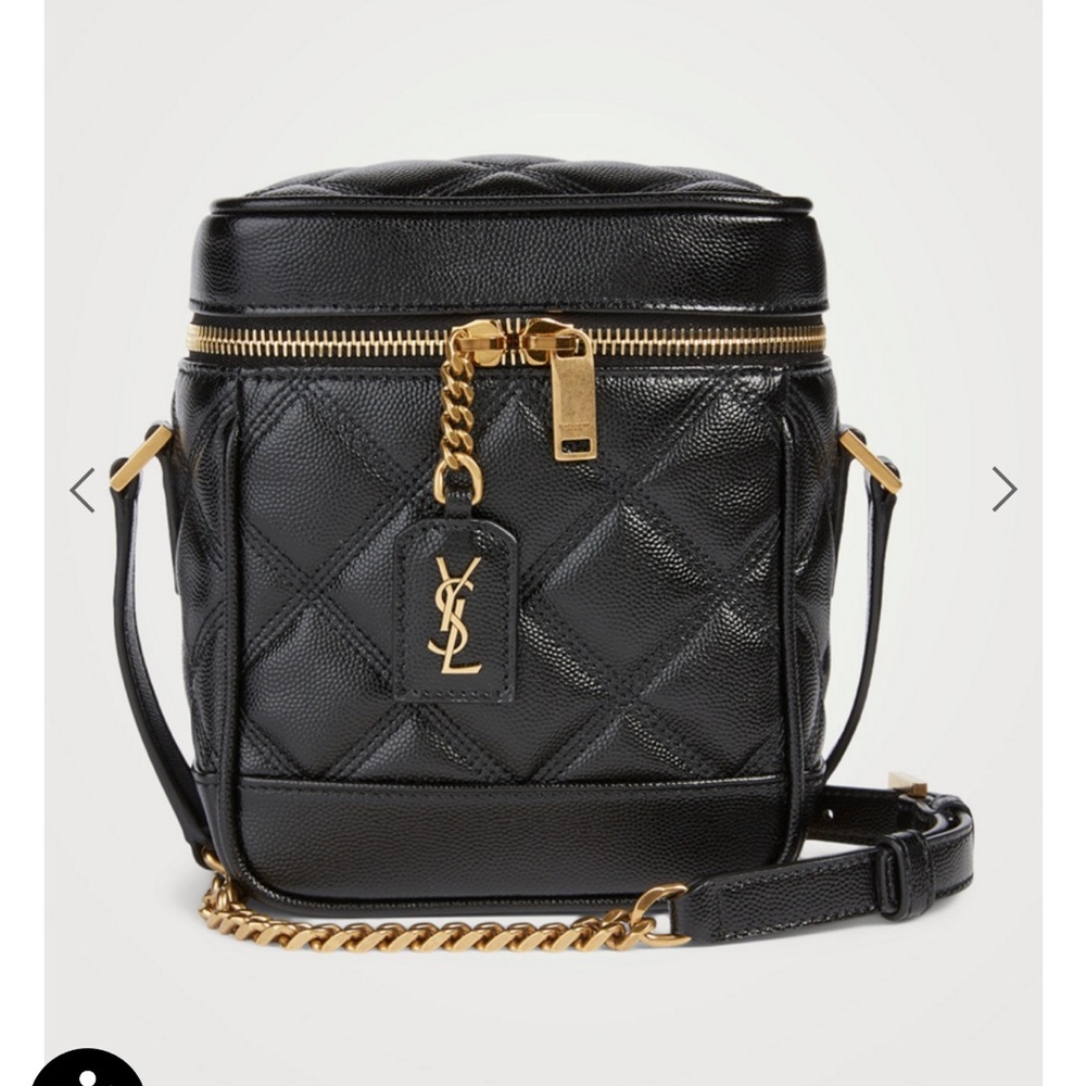80S Vanity YSL Crossbody Bag in Quilted Grained Leather